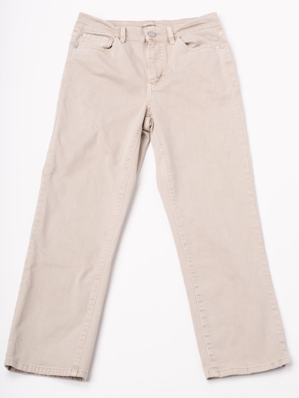 BLANKNYC Tan Stretch Twill Straight Leg Jeans Size 6 EUC Granola Girl Neutral
